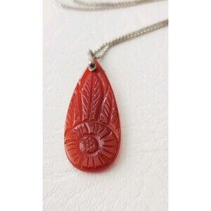 Native American Carnelian sterling silver  Pendant Necklace